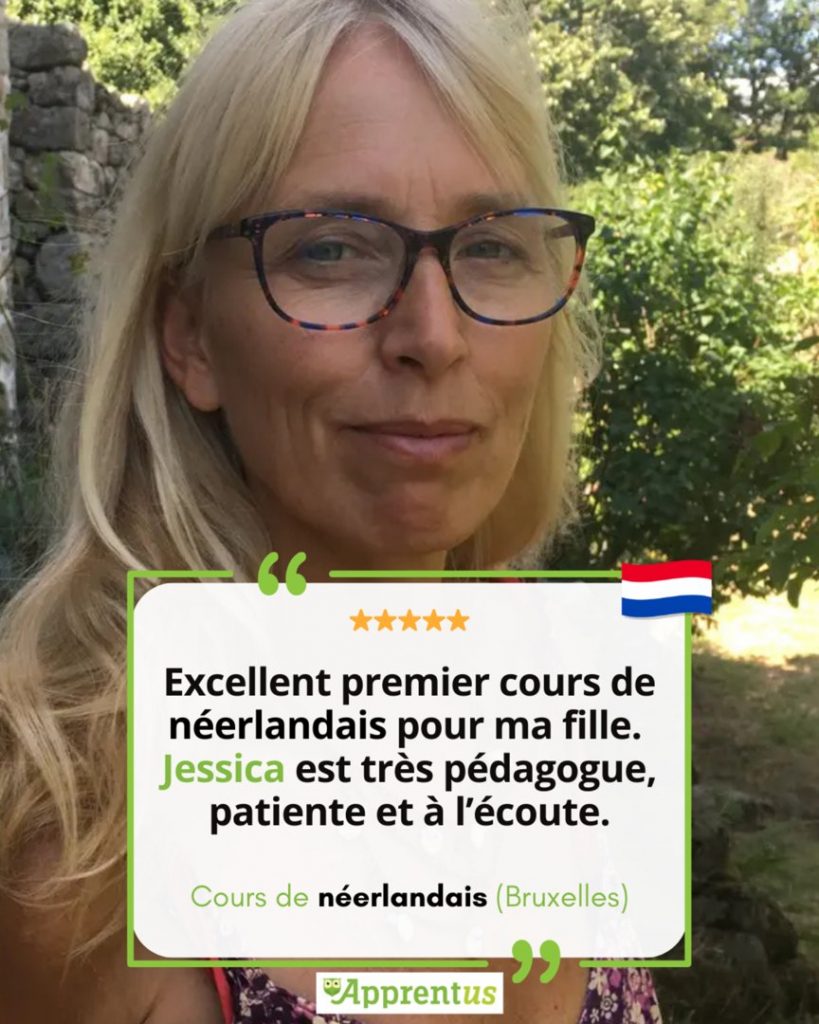 Témoignage 5 étoiles cours de néerlandais Bruxelles avec Jessica professeur particulier sur Apprentus